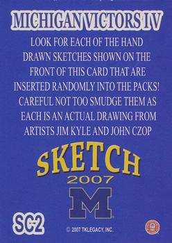 2002 TK Legacy Michigan Wolverines - Sketch Cards Previews #SC2 Sketch Cards Back