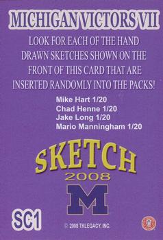 2002 TK Legacy Michigan Wolverines - Sketch Cards Previews #SC1 Sketch Cards Back