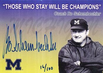 2002 TK Legacy Michigan Wolverines - Bo Schembechler Quotes #Q1 