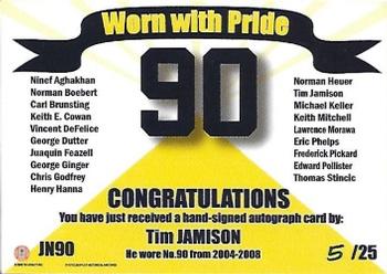 2002 TK Legacy Michigan Wolverines - Worn with Pride Autographs #JN90 Tim Jamison Back
