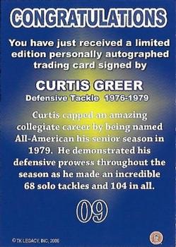 2002 TK Legacy Michigan Wolverines - All Americans Autographs #9 Curtis Greer Back