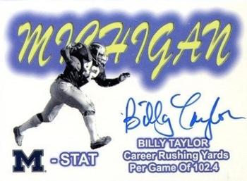 2002 TK Legacy Michigan Wolverines - M-Stat Autographs #ST3 Billy Taylor Front