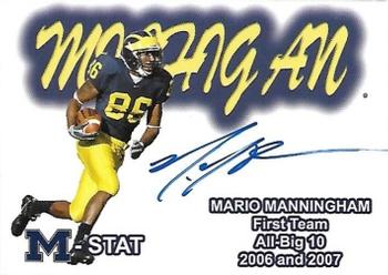 2002 TK Legacy Michigan Wolverines - M-Stat Autographs #ST19 Mario Manningham Front