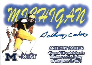 2002 TK Legacy Michigan Wolverines - M-Stat Autographs #ST6 Anthony Carter Front