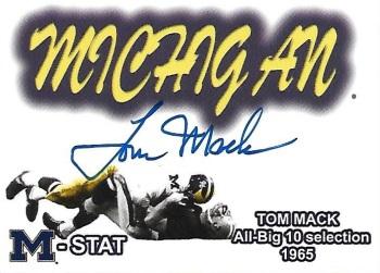 2002 TK Legacy Michigan Wolverines - M-Stat Autographs #ST23 Tom Mack Front