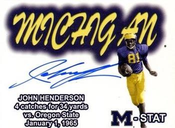 2002 TK Legacy Michigan Wolverines - M-Stat Autographs #ST27 John Henderson Front