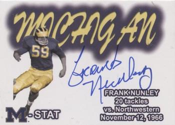 2002 TK Legacy Michigan Wolverines - M-Stat Autographs #ST28 Frank Nunley Front