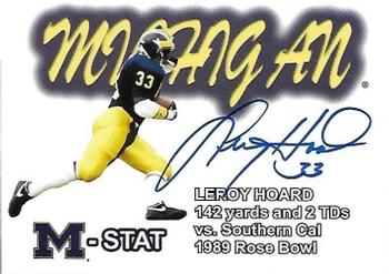 2002 TK Legacy Michigan Wolverines - M-Stat Autographs #ST29 Leroy Hoard Front