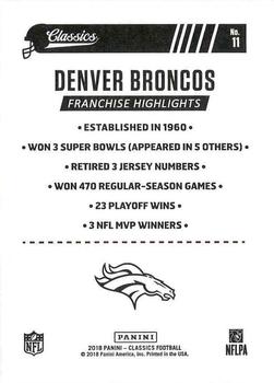 2018 Panini Classics - Vintage Logo Stickers #11 Denver Broncos Back