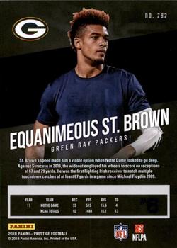 2018 Panini Prestige - Xtra Points Blue #292 Equanimeous St. Brown Back