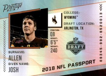 2018 Panini Prestige - NFL Passport #PP-JA Josh Allen Front