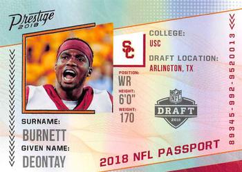 2018 Panini Prestige - NFL Passport #PP-DB Deontay Burnett Front