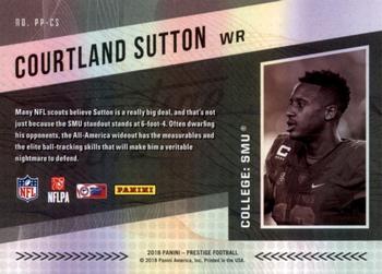 2018 Panini Prestige - NFL Passport #PP-CS Courtland Sutton Back