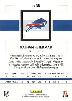 2018 Panini #38 Nathan Peterman Back