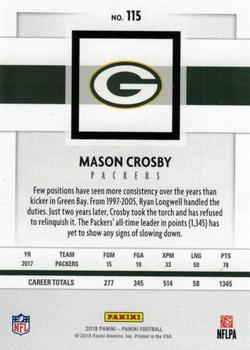 2018 Panini #115 Mason Crosby Back