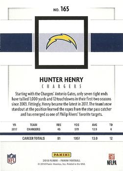 2018 Panini #165 Hunter Henry Back