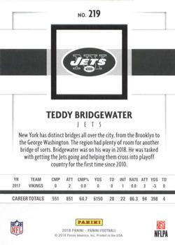 2018 Panini #219 Teddy Bridgewater Back