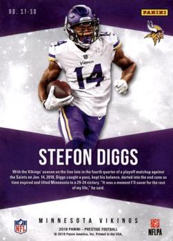 2018 Panini Prestige - Stars of the NFL #ST-SD Stefon Diggs Back
