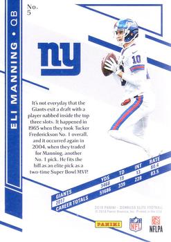 2018 Donruss Elite - Gold #5 Eli Manning Back