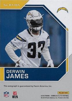 2018 Donruss Elite - Elite Rookie Autographs Purple #RA-DJA Derwin James Back