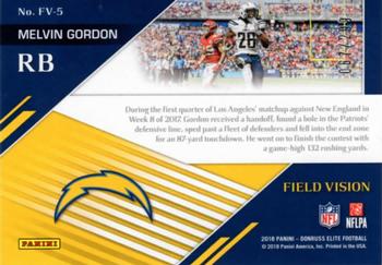 2018 Donruss Elite - Field Vision #FV-5 Melvin Gordon Back