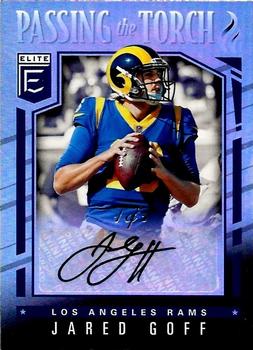 2018 Donruss Elite - Passing the Torch Signatures Singles Black #PTS-20 Jared Goff Front