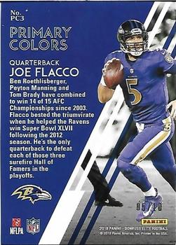 2018 Donruss Elite - Primary Colors Blue #PC3 Joe Flacco Back