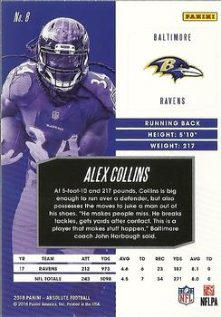 2018 Panini Absolute #8 Alex Collins Back