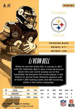 2018 Panini Absolute #84 Le'Veon Bell Back