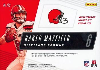 2018 Panini Absolute #153 Baker Mayfield Back