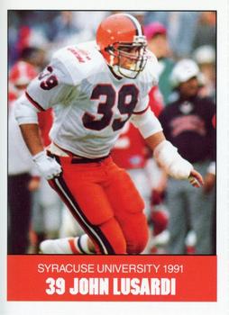 1991 Syracuse Orangemen Program Cards #13 John Lusardi Front
