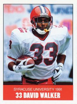 1991 Syracuse Orangemen Program Cards #14 David Walker Front