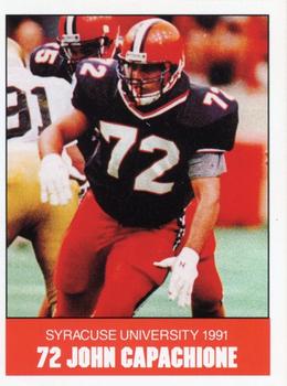 1991 Syracuse Orangemen Program Cards #15 John Capachione Front