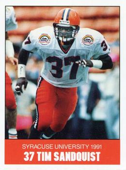 1991 Syracuse Orangemen Program Cards #20 Tim Sandquist Front