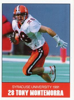 1991 Syracuse Orangemen Program Cards #27 Tony Montemorra Front