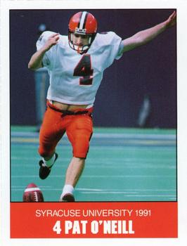 1991 Syracuse Orangemen Program Cards #29 Pat O'Neill Front