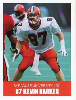 1991 Syracuse Orangemen Program Cards #30 Kevin Barker Front