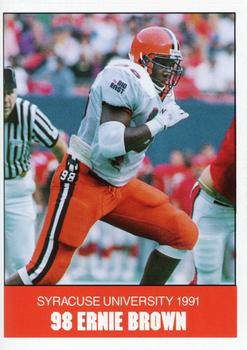 1991 Syracuse Orangemen Program Cards #34 Ernie Brown Front