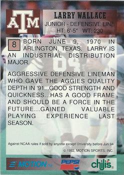 1992 Texas A&M Aggies #8 Larry Wallace Back
