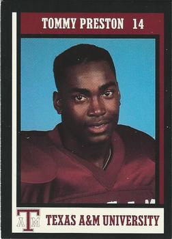 1992 Texas A&M Aggies #13 Tommy Preston Front