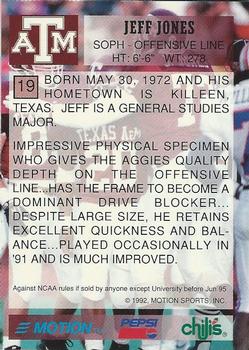 1992 Texas A&M Aggies #19 Jeff Jones Back