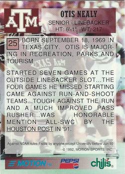 1992 Texas A&M Aggies #25 Otis Nealy Back