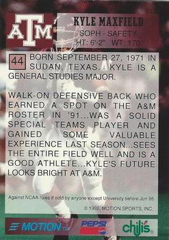 1992 Texas A&M Aggies #44 Kyle Maxfield Back