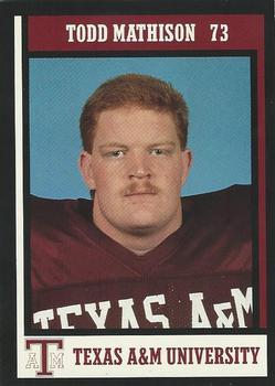 1992 Texas A&M Aggies #45 Todd Mathison Front