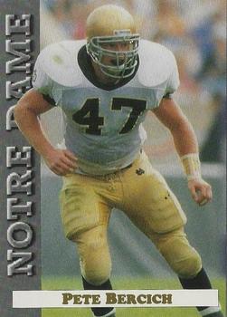 1992 Notre Dame Fighting Irish #5 Pete Bercich Front