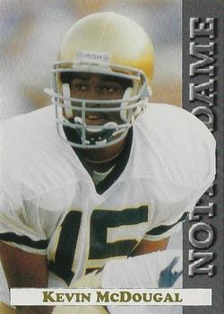 1992 Notre Dame Fighting Irish #37 Kevin McDougal Front