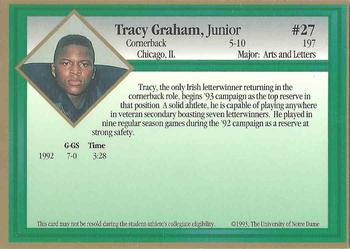 1993 Notre Dame Fighting Irish #NNO Tracy Graham Back