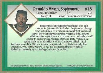 1993 Notre Dame Fighting Irish #NNO Renaldo Wynn Back