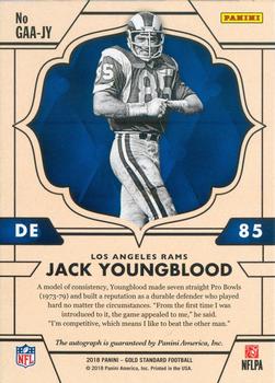 2018 Panini Gold Standard - Golden Age Autographs Platinum #GAA-JY Jack Youngblood Back