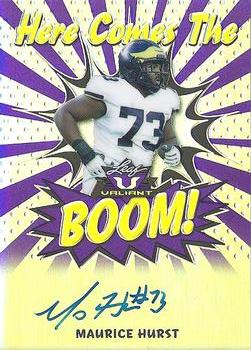 2018 Leaf Valiant - Here Comes the Boom Autographs Purple #HB-MH1 Maurice Hurst Front
